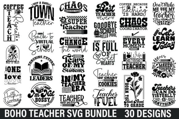 Boho Teacher SVG Bundle: A Versatile Embroidery Design