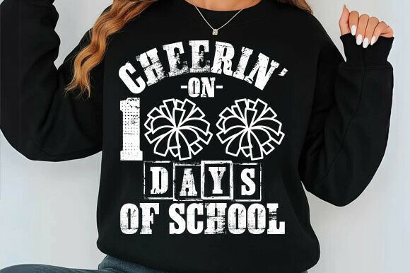 Cheerin' on 100 Days of School SVG PNG
