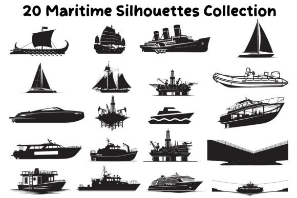 Embarking on Creativity: Ships Boats Silhouette Collection