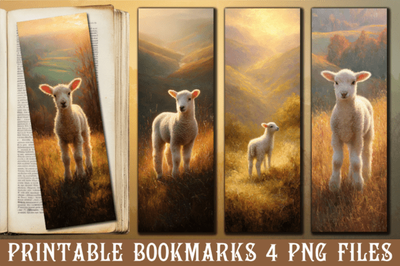 Golden Hour Sunset Meadow Lamb Bookmark