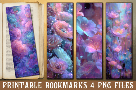 Magical Glitter Sparkle Flower Bookmark