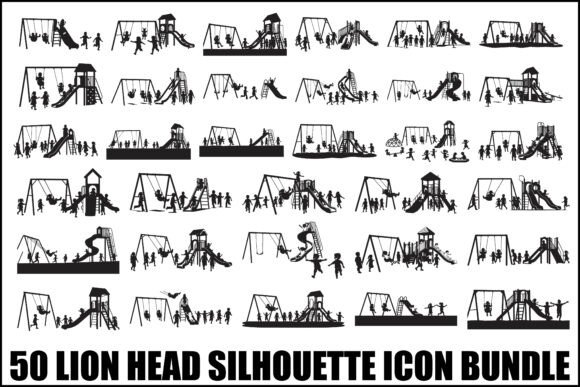 Playground Fun: 50 Kids Silhouette Bundle
