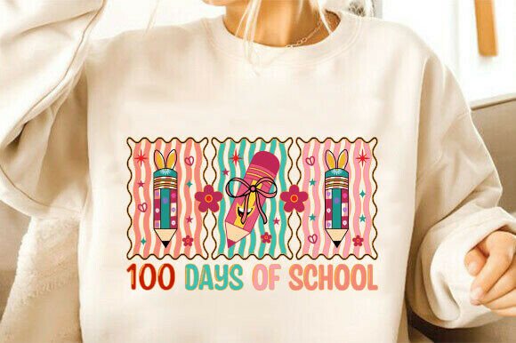Review: 100 Days of School SVG, Pencil Bow PNG