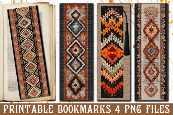 Rustic Native Boho Pattern Art Bookmark