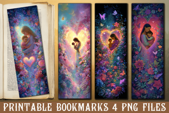 Spiritual Mother Child Heart Bookmark Design