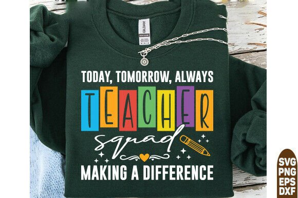 Teacher Squad PNG: A Vibrant Addition for Embroidery