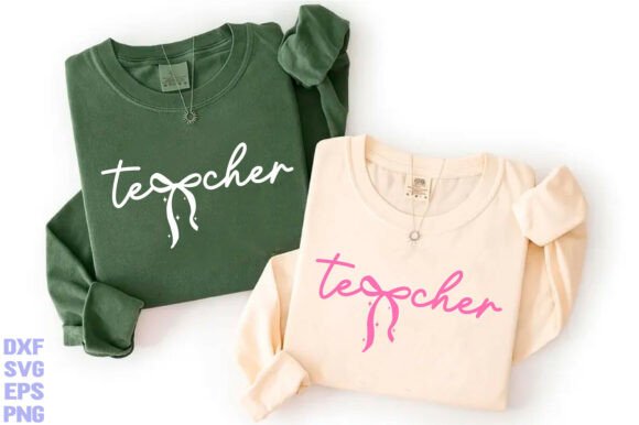 Teacher SVG, Pink Coquette Bow: A Charming Embroidery Choice