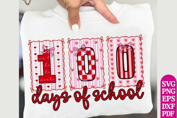 Valentine 100 Days of School SVG for Creative Projects