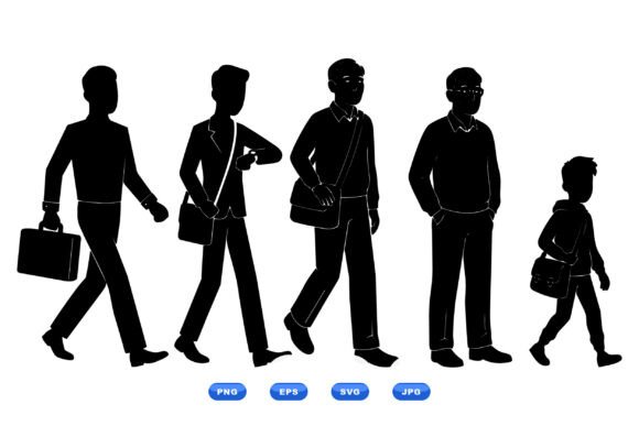 Walking People Silhouette: A Versatile Embroidery Design